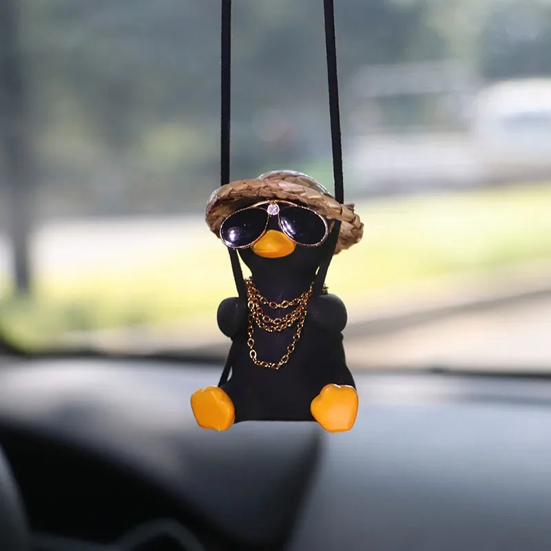 Cute Duckling Swinging (Black)