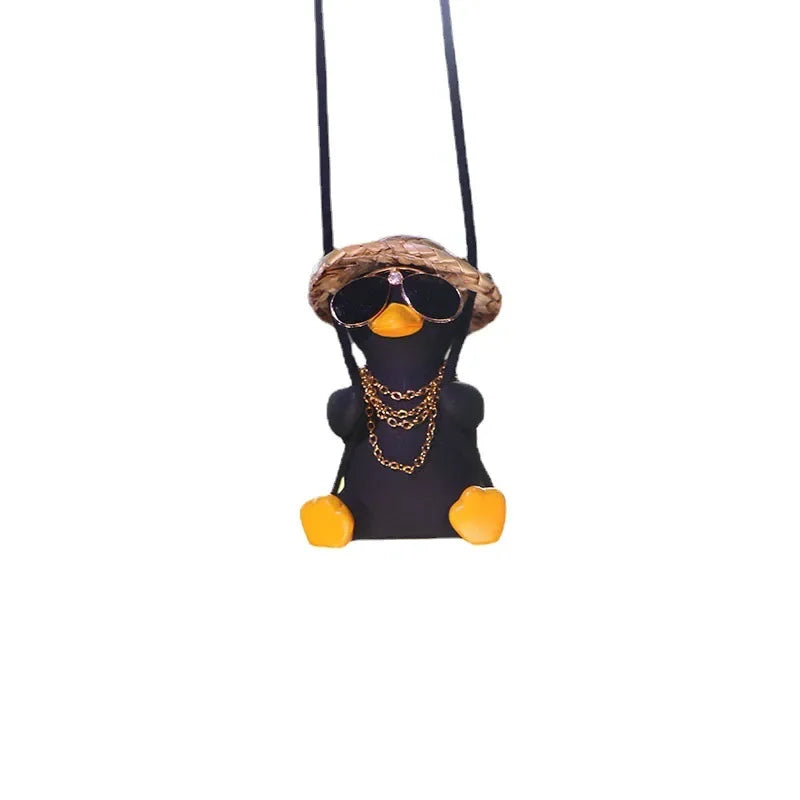Cute Duckling Swinging (Black)