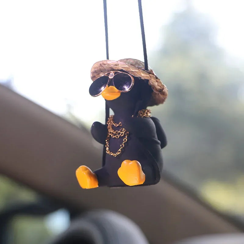 Cute Duckling Swinging (Black)