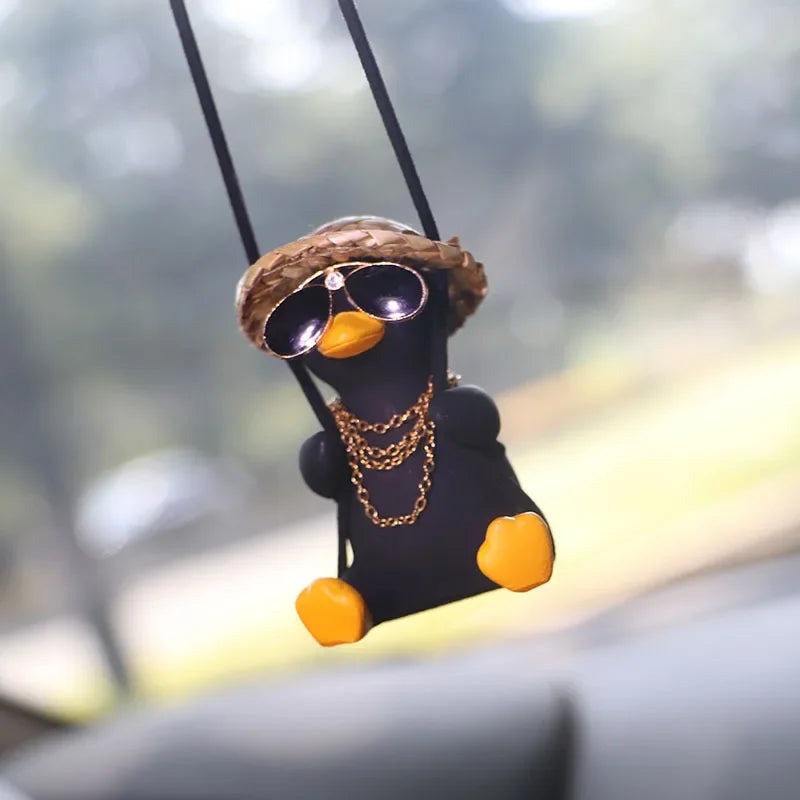 Cute Duckling Swinging (Black)